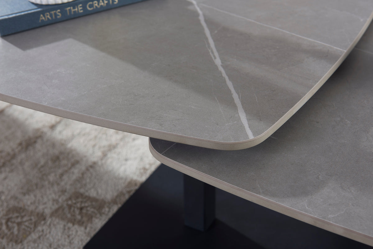 Gemini salontafel - Deckstone grijs - 2 uitschuifbare bladen