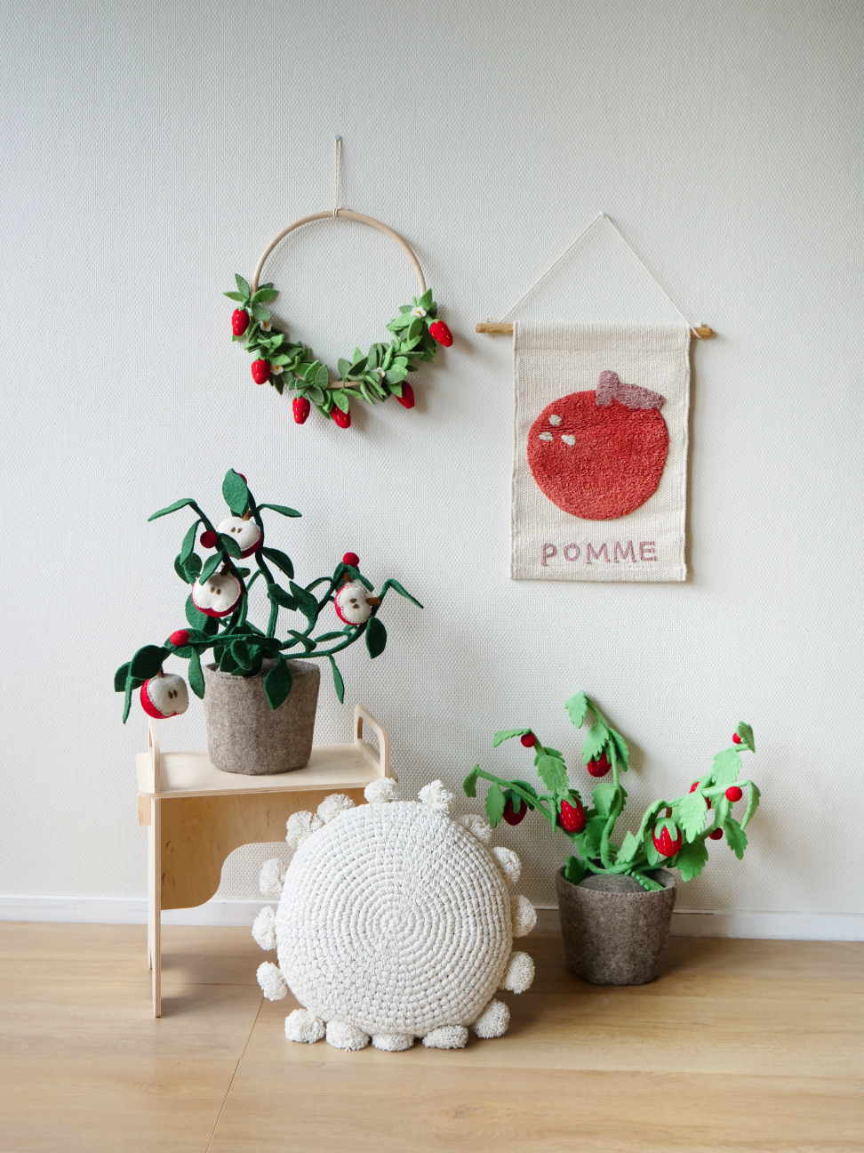 Kidsdepot vilten plant Aardbei - rood