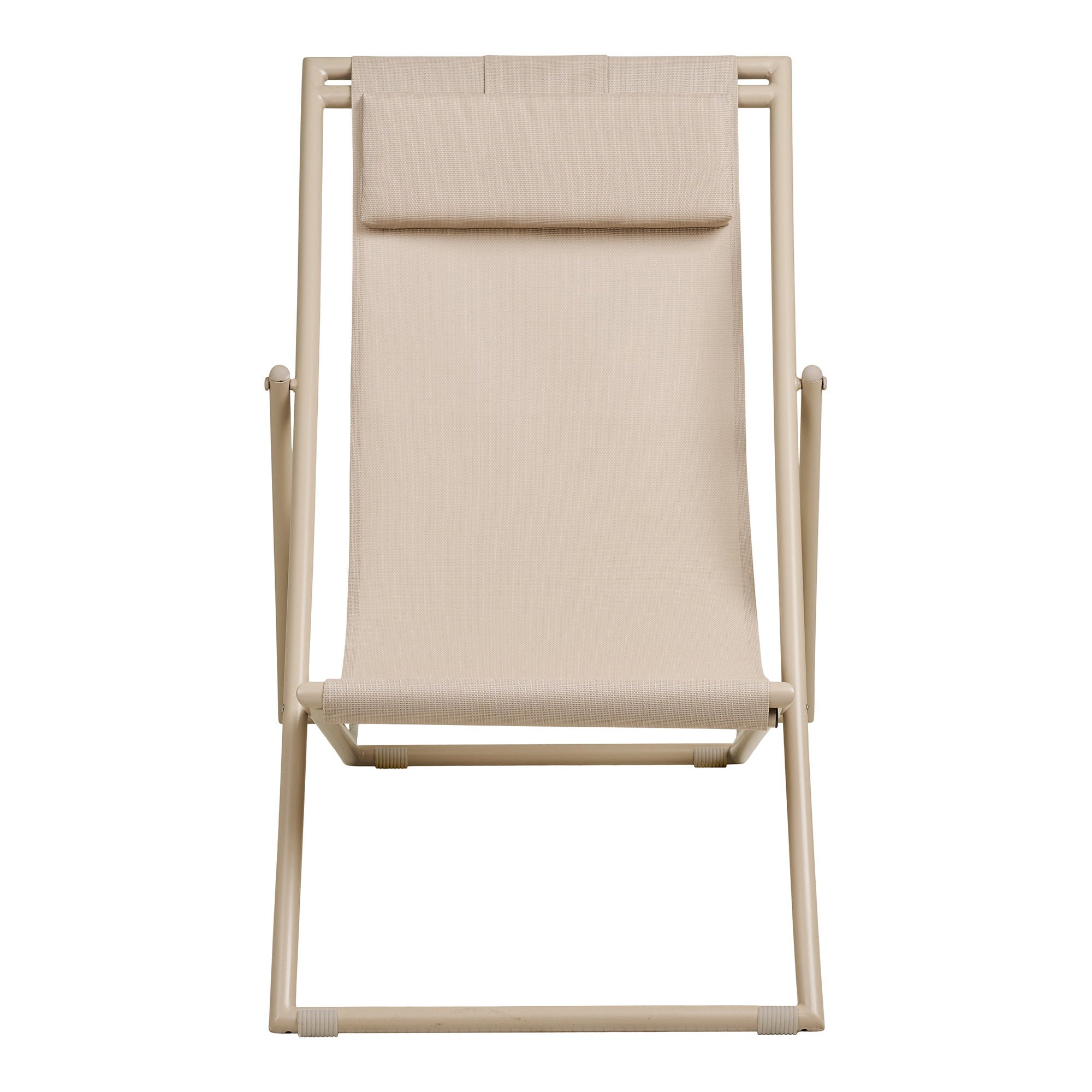 Curtis Beach Chair - Strandstoel met rugleuning in 4 standen, textilene/staal, taupe