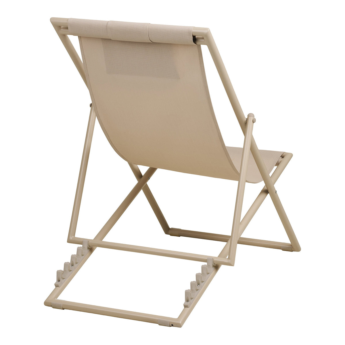 Curtis Beach Chair - Strandstoel met rugleuning in 4 standen, textilene/staal, taupe