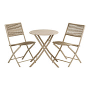 Arcas Bistro Set - bistroset, 2 stoelen en 1 tafel, polyester/staal, taupe