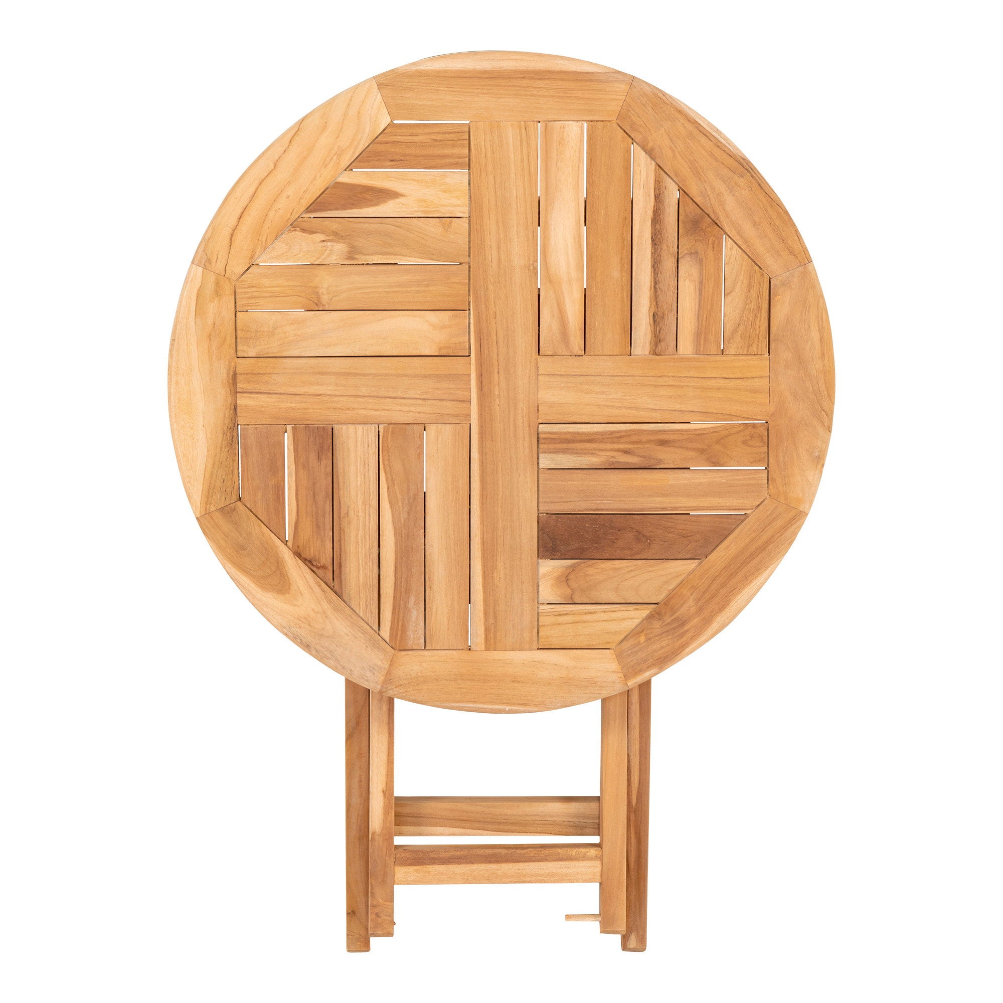 Oviedo Bijzettafel - Bijzettafel van teakhout, naturel ø70x75 cm