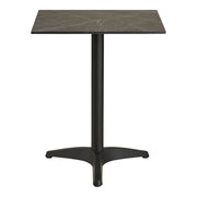 Bistrotafel - bistrotafel, marmerlook, donkergrijs, zwarte aluminium poten, 60x60x73 cm
