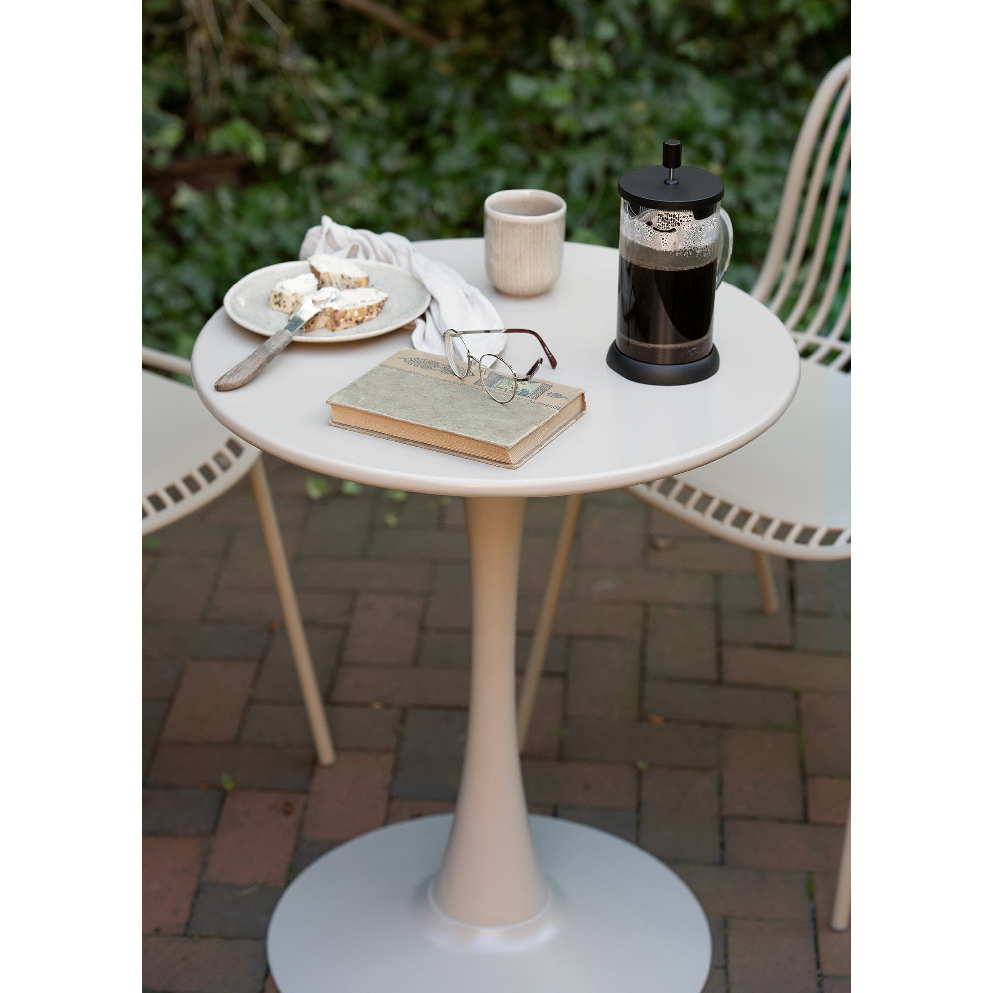 Meira Bistro Table - Bistrotafel, staal, taupe, ø60x72 cm