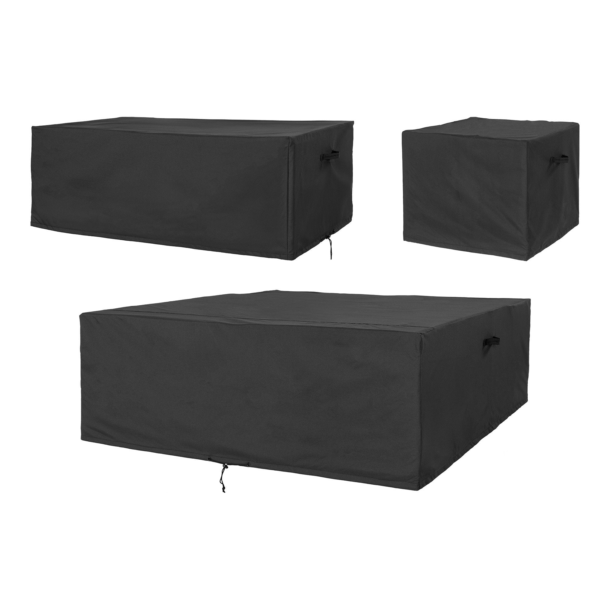 Luxe hoes - Luxe hoes voor modulaire set, 210 g/m² 600D polyester, PU-gecoat, waterbestendig, zwart, set van 3