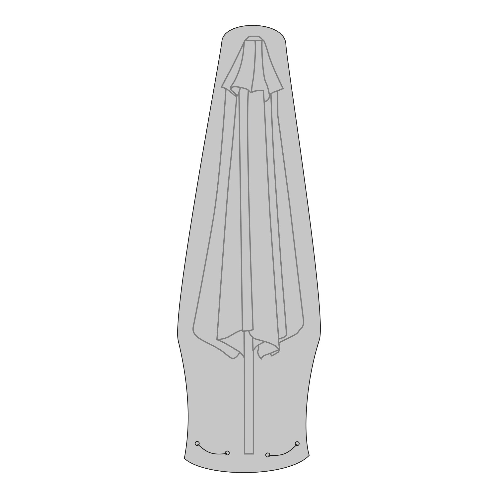 Luxe hoes - Luxe hoes voor marktparasol, 210 g/m² 600D polyester met PU-coating, waterafstotend, zwart