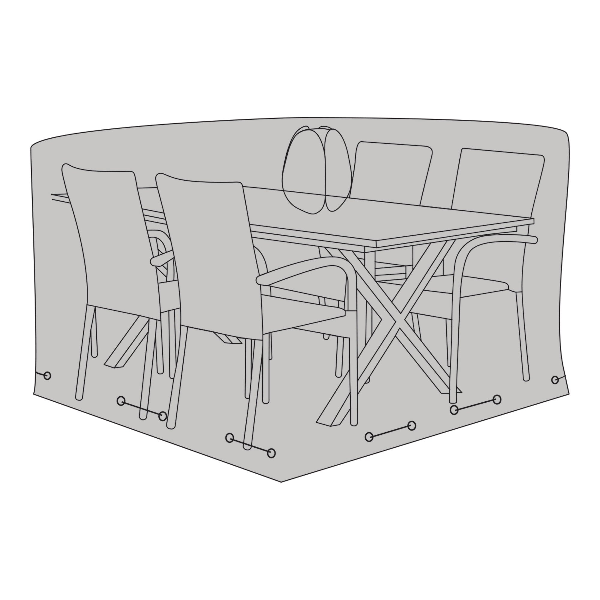 Luxe hoes - Luxe hoes voor tafel met 4 stoelen, 210 g/m², 600D polyester, PU-gecoat, waterafstotend, zwart