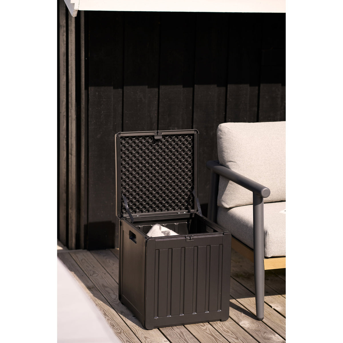 Sobra Kussenbox, plastic, zwart, 42,8x42,8x46,4 cm, 76 L