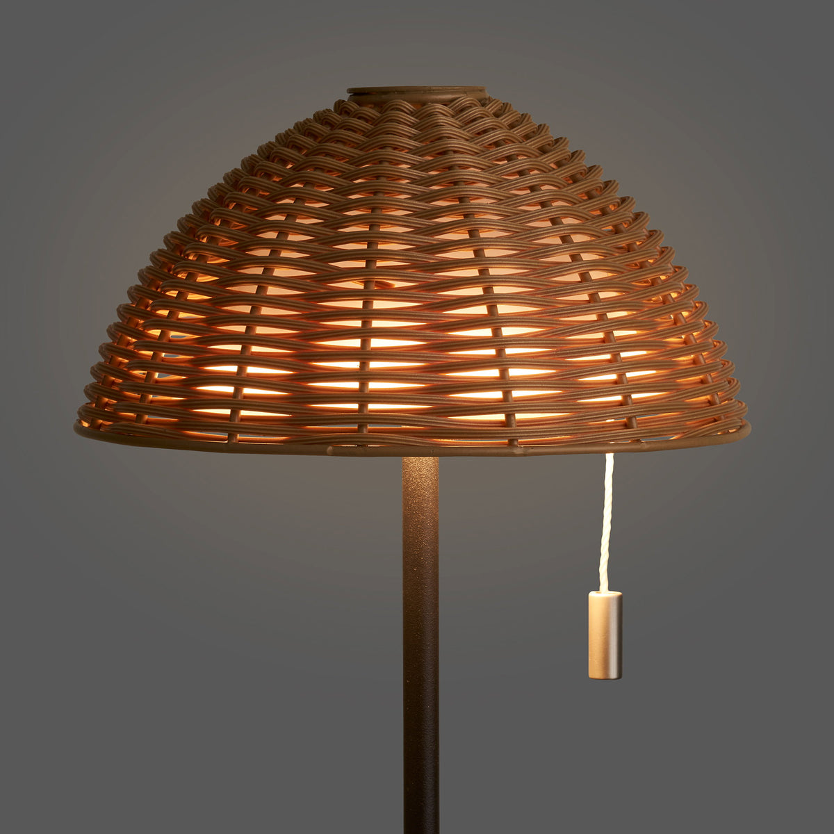 Wigan LED Tafellamp - Tafellamp, metaal, oplaadbaar, naturel/zwart