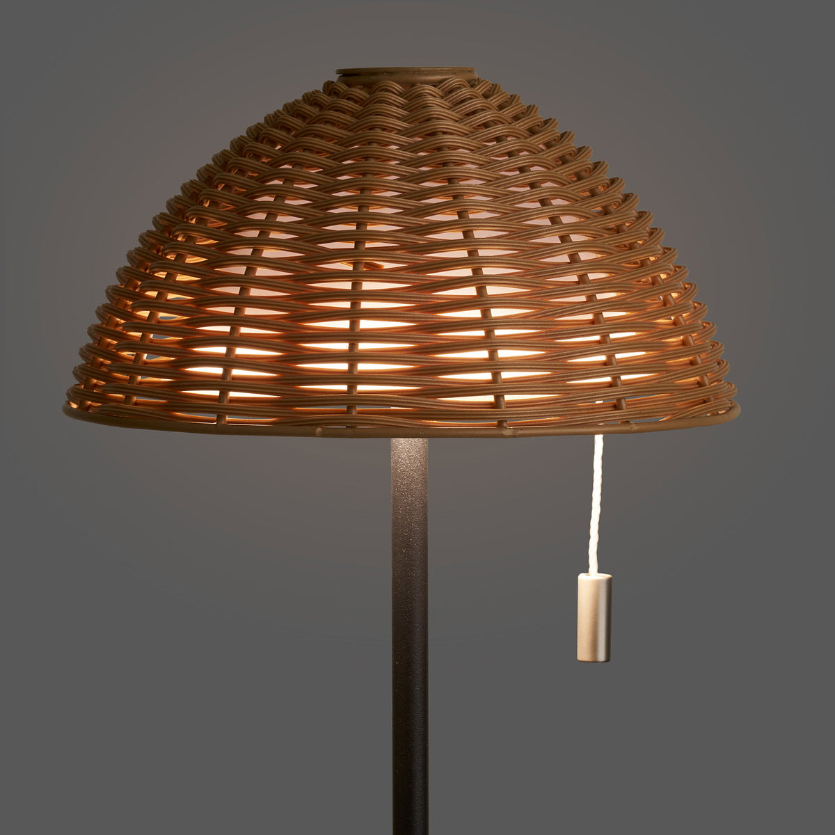 Wigan LED Tafellamp - Tafellamp, metaal, oplaadbaar, naturel/zwart