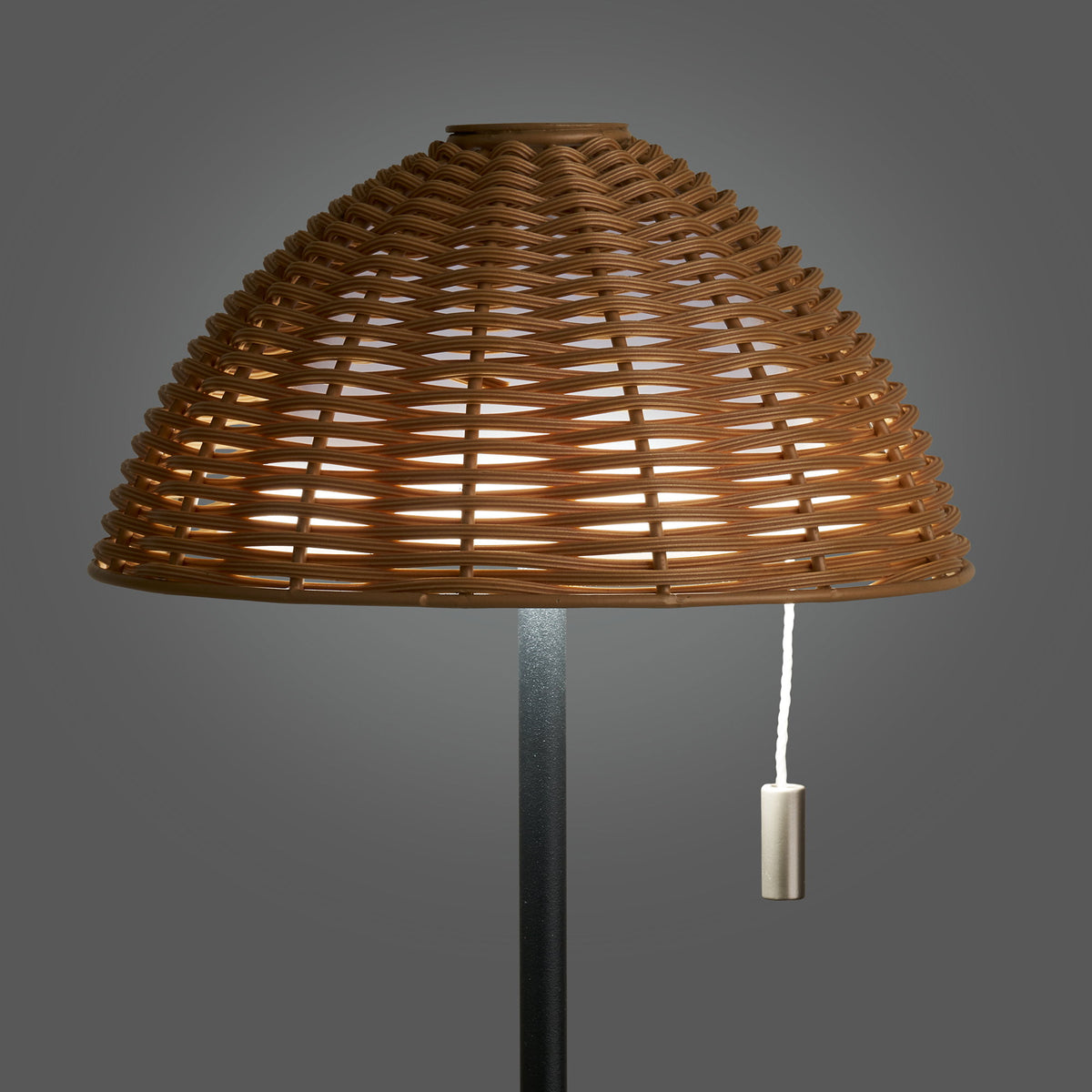 Wigan LED Tafellamp - Tafellamp, metaal, oplaadbaar, naturel/zwart