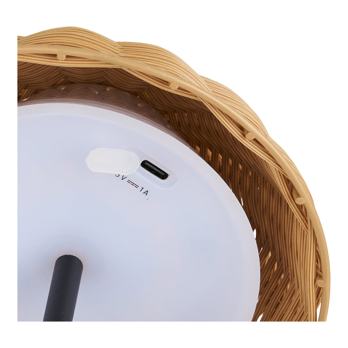 Wigan LED Tafellamp - Tafellamp, metaal, oplaadbaar, naturel/zwart