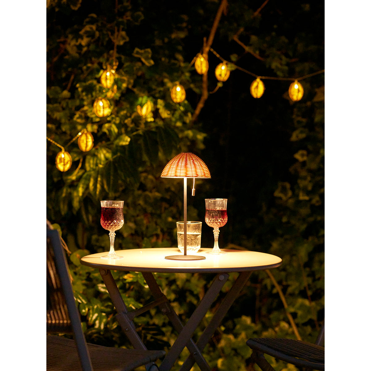 Wigan LED Tafellamp - Tafellamp, metaal, oplaadbaar, naturel/zwart