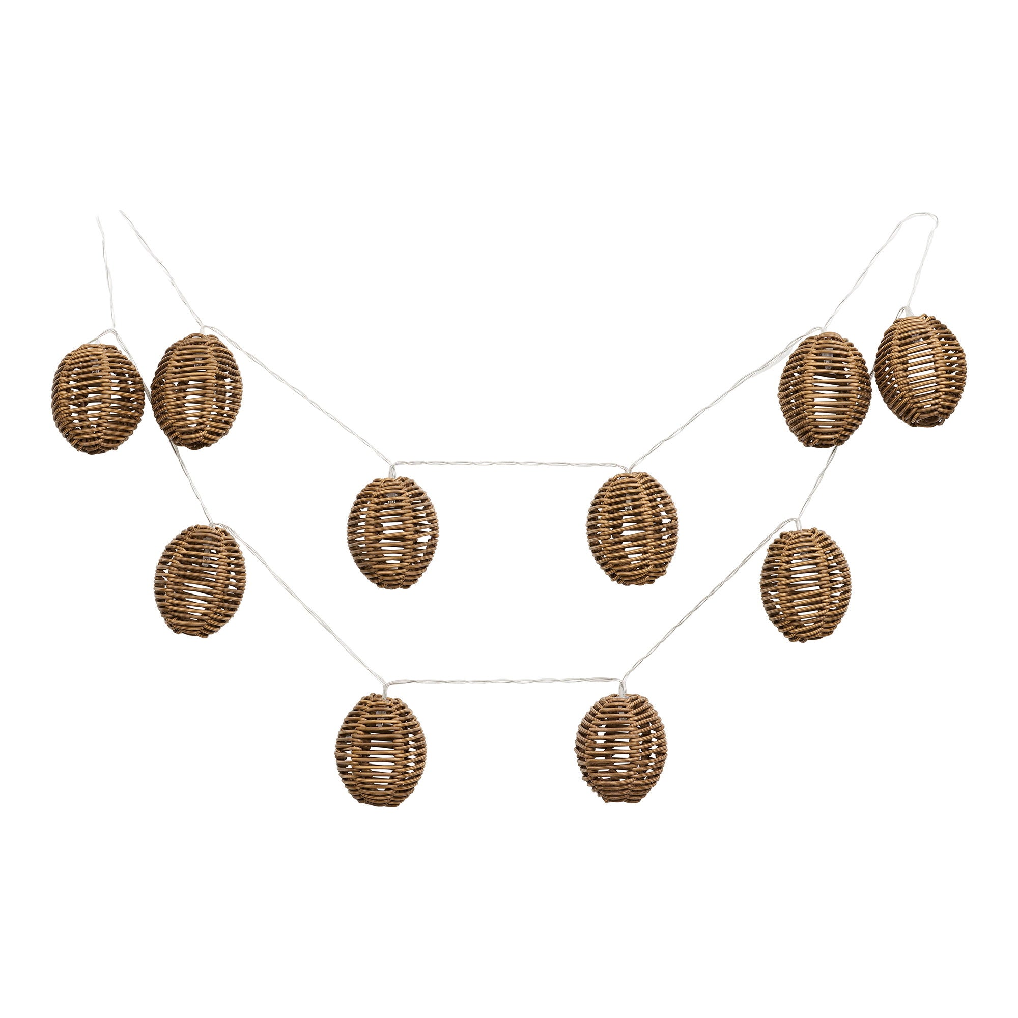 Carlisle LED String Light - Lichtsnoer, polyrattan/metaal, naturel/zwart