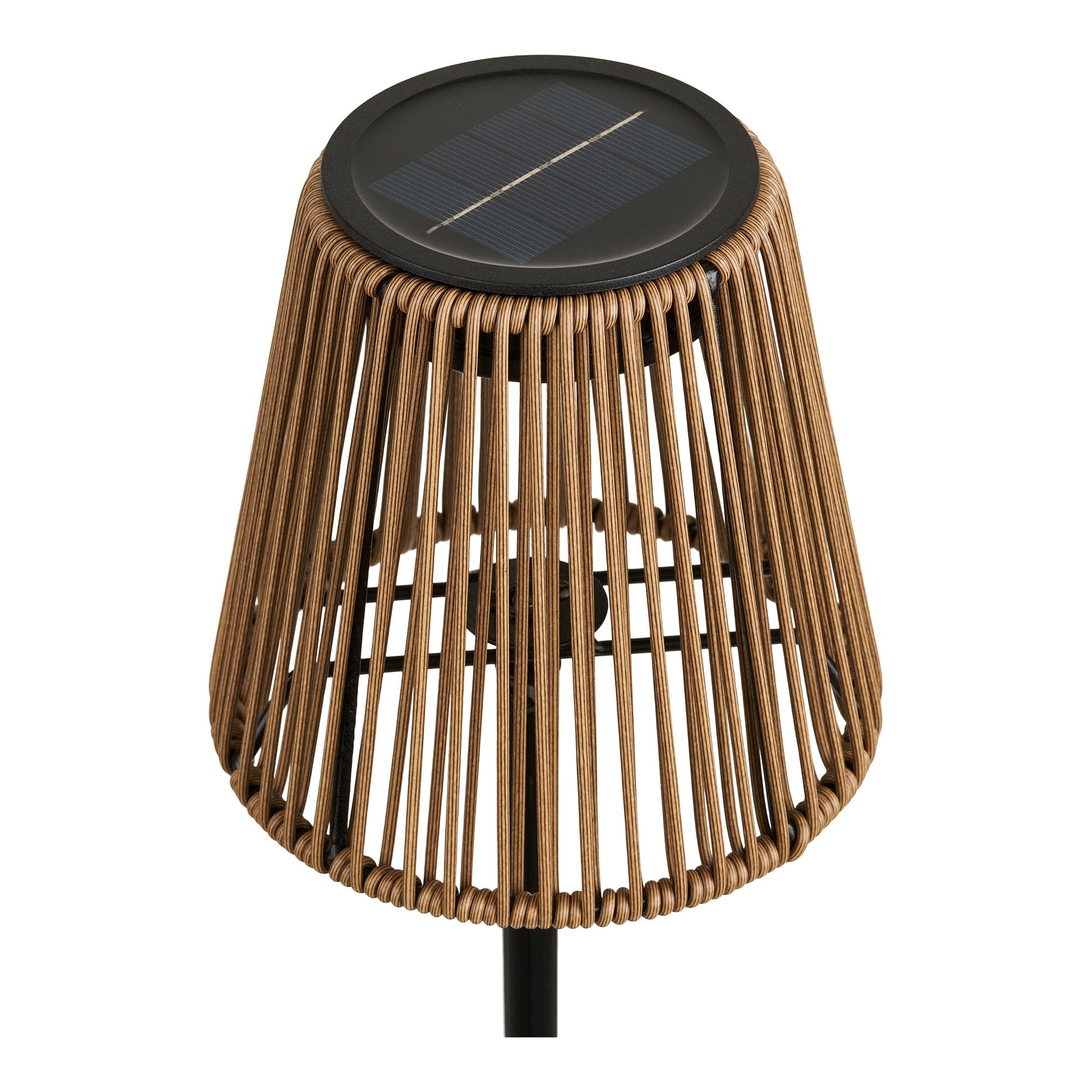 Salford Lamp - Oplaadbare lamp met geïntegreerd zonnepaneel, bruin/zwart