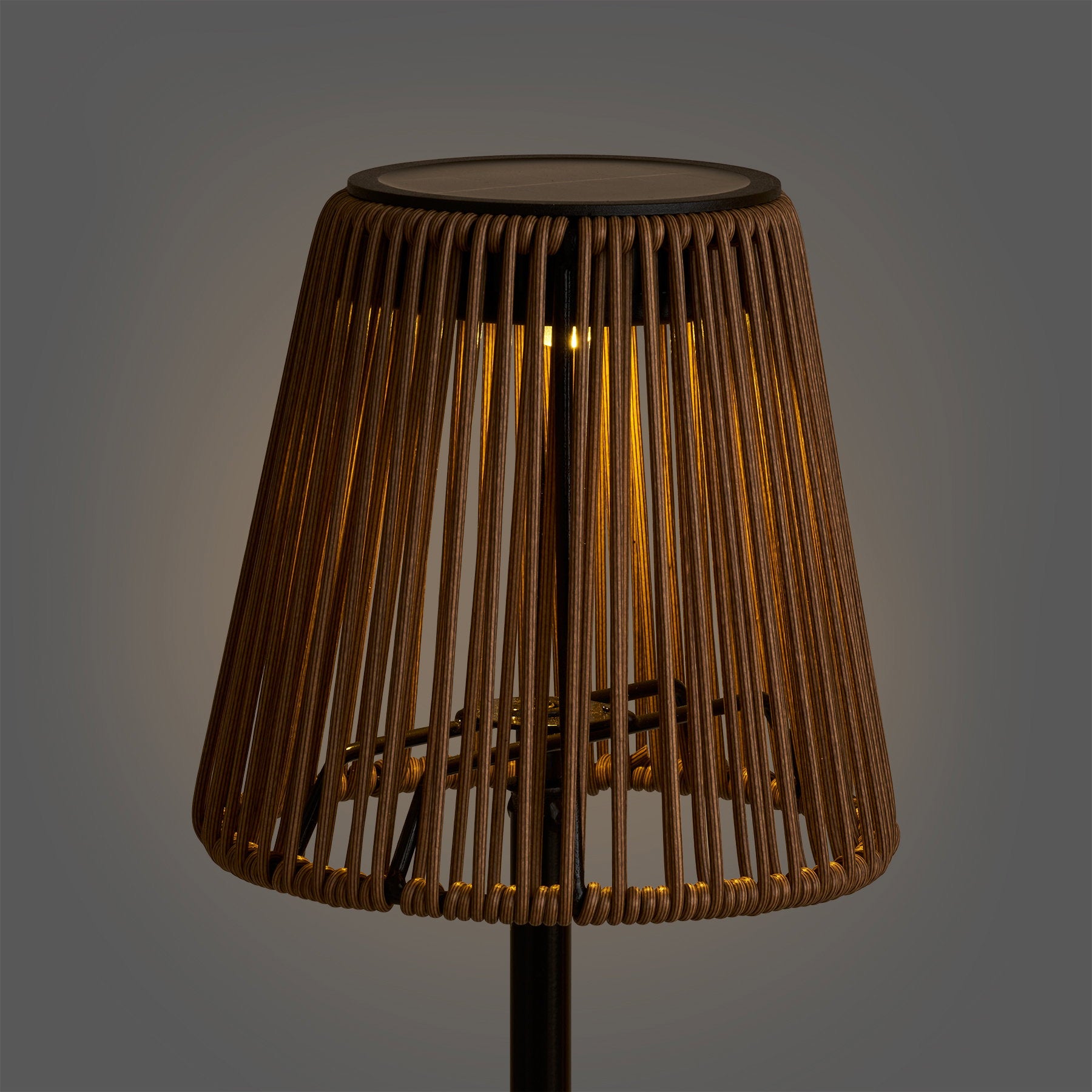 Salford Lamp - Oplaadbare lamp met geïntegreerd zonnepaneel, bruin/zwart