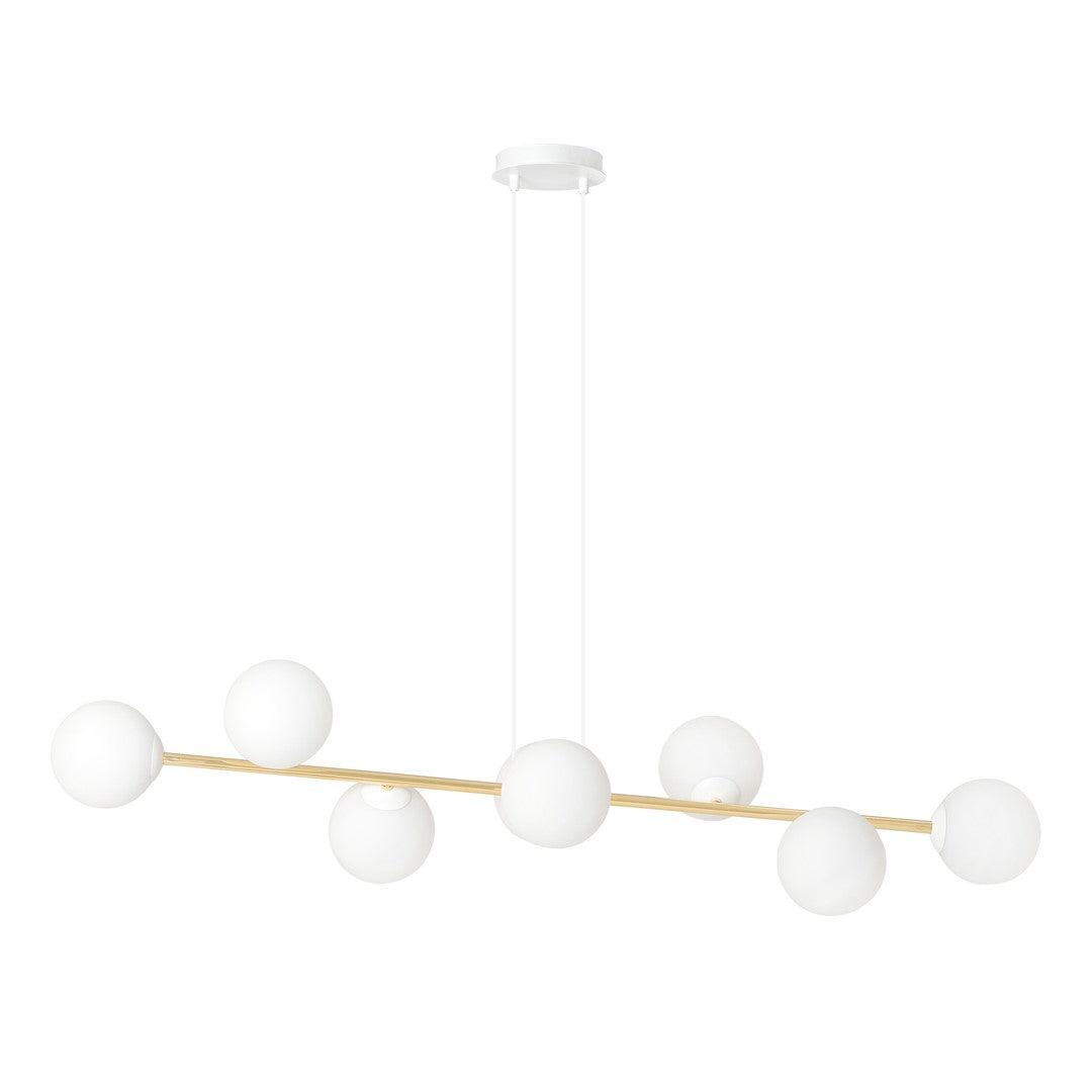 Hanglamp - GRAVITY 8 WIT GOUD