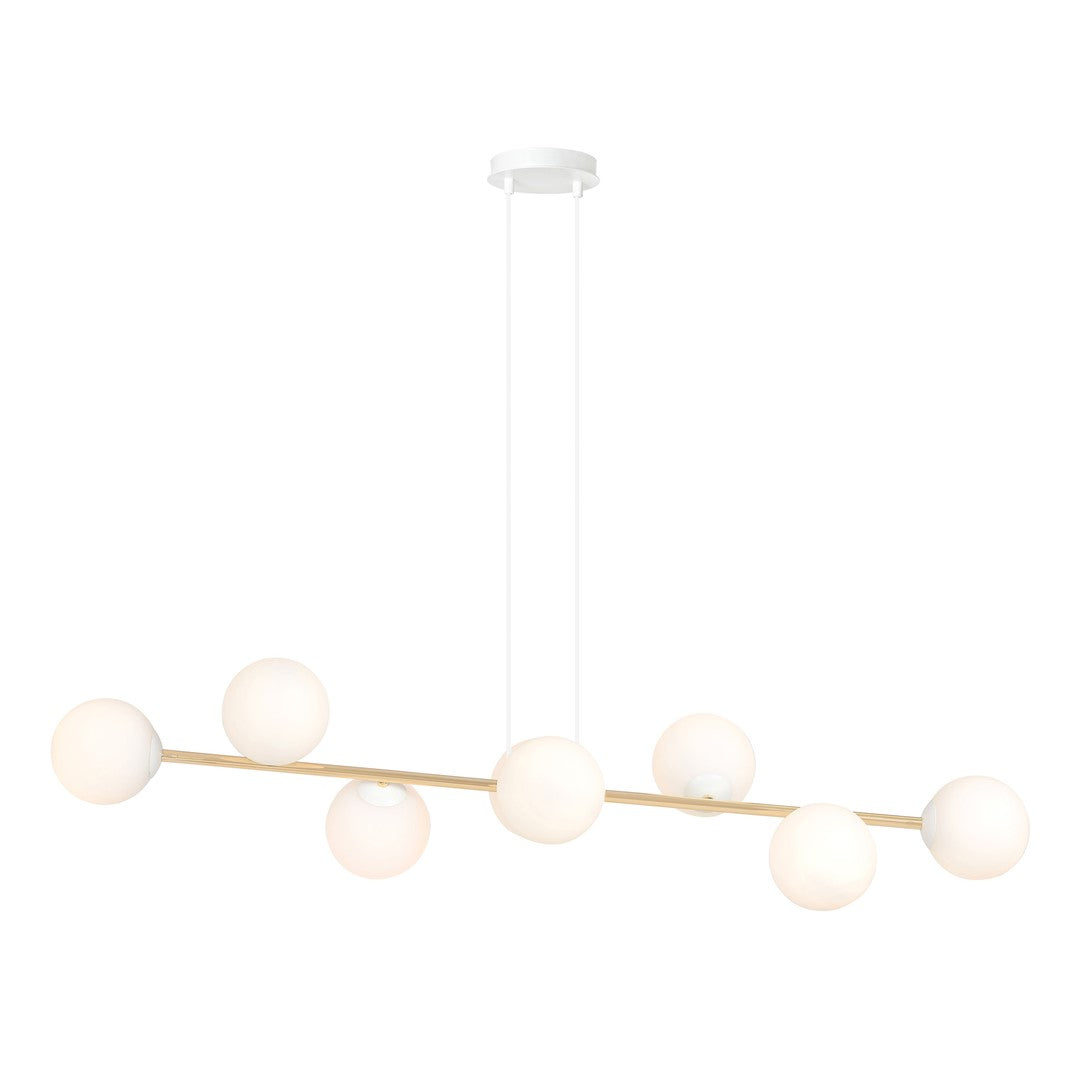 Hanglamp - GRAVITY 8 WIT GOUD