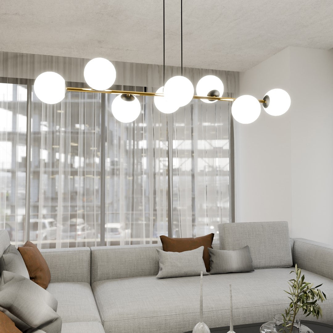 Hanglamp - GRAVITY 8 BL OPAAL