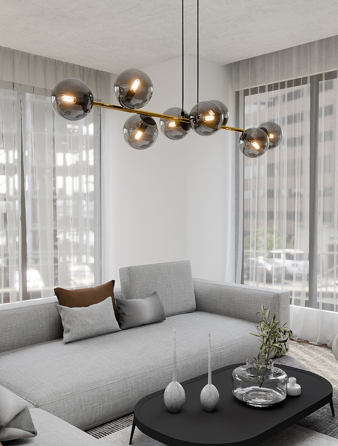 Hanglamp - GRAVITY 8 BL GRAFIET