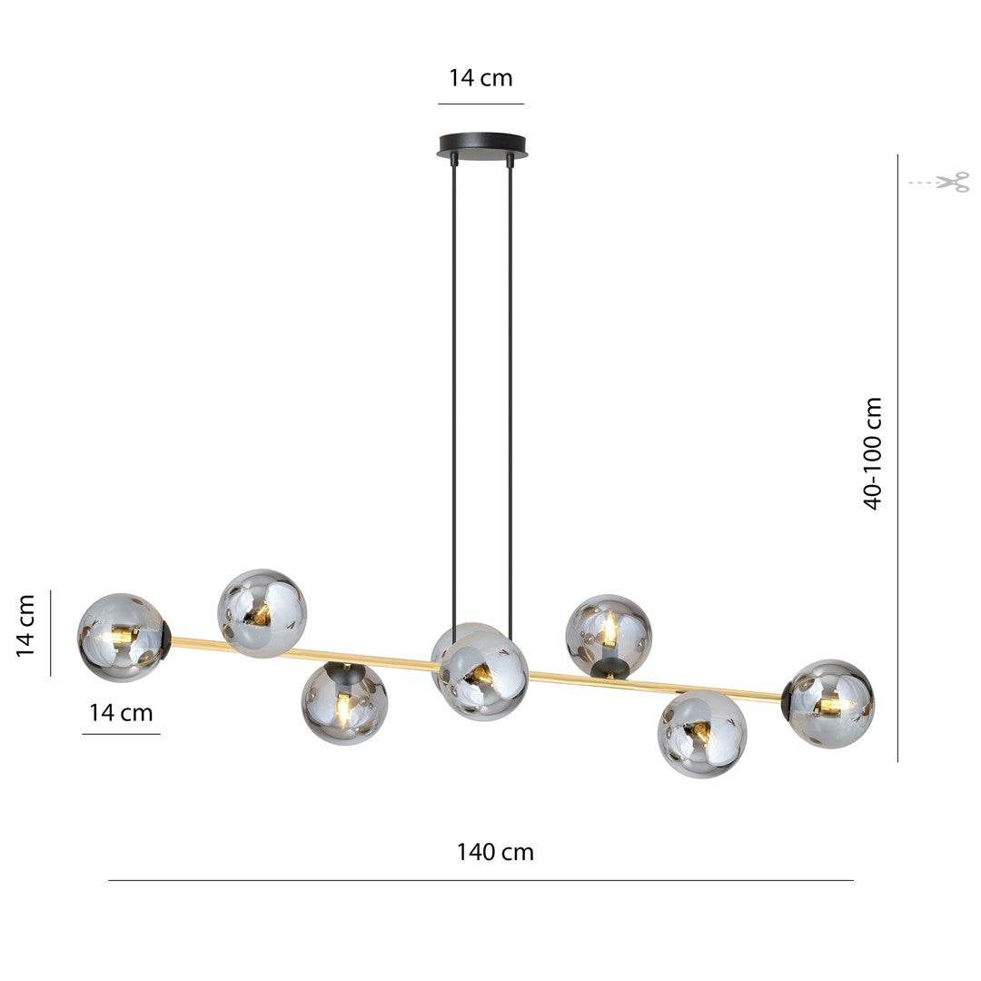 Hanglamp - GRAVITY 8 BL GRAFIET