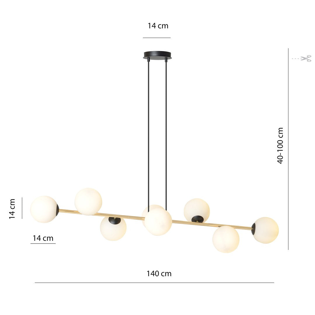 Hanglamp - GRAVITY 8 BL OPAAL