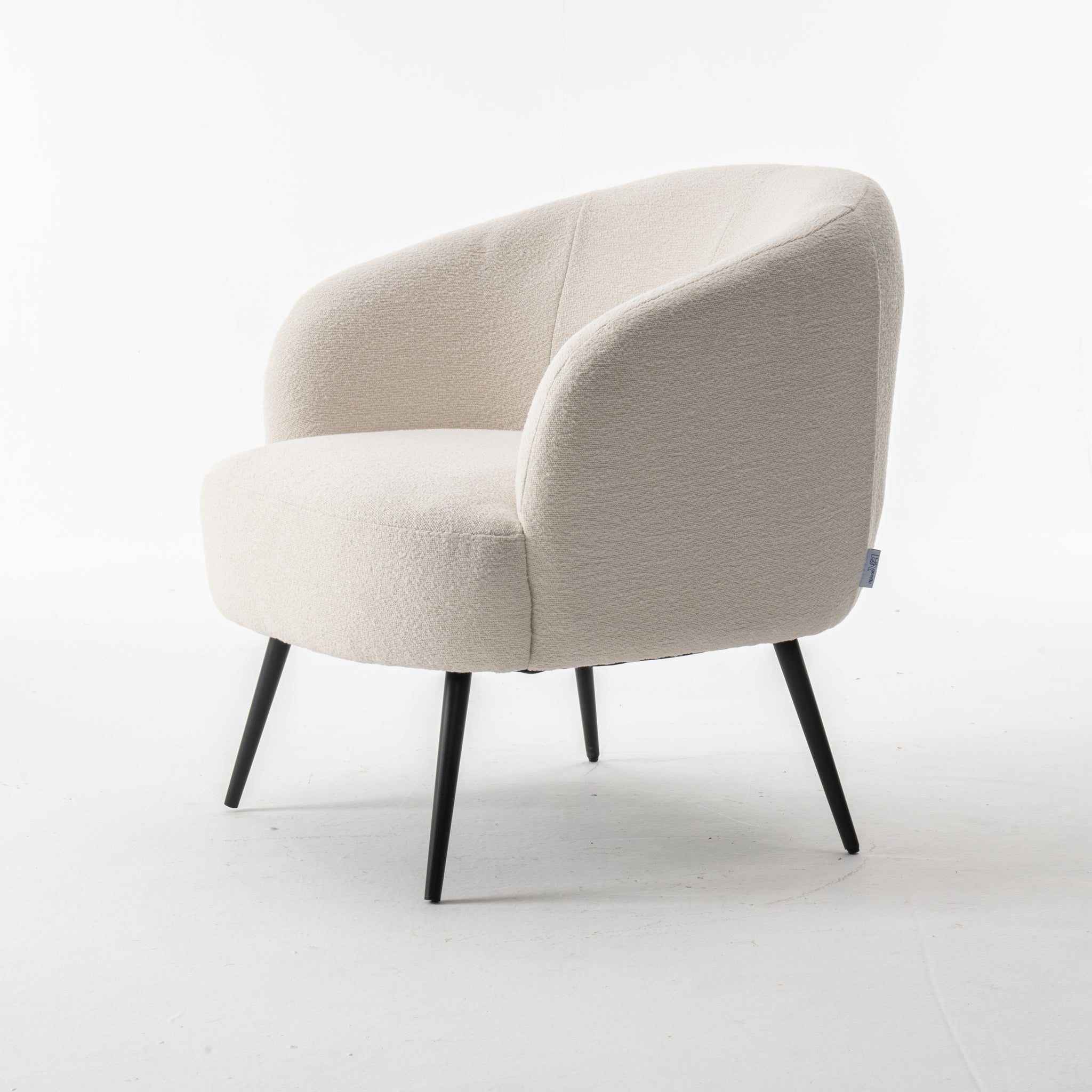Laura fauteuil Stof Teddy Ivoor 101