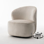 Sammy Draaifauteuil Stof Loris nr. 01 Crème