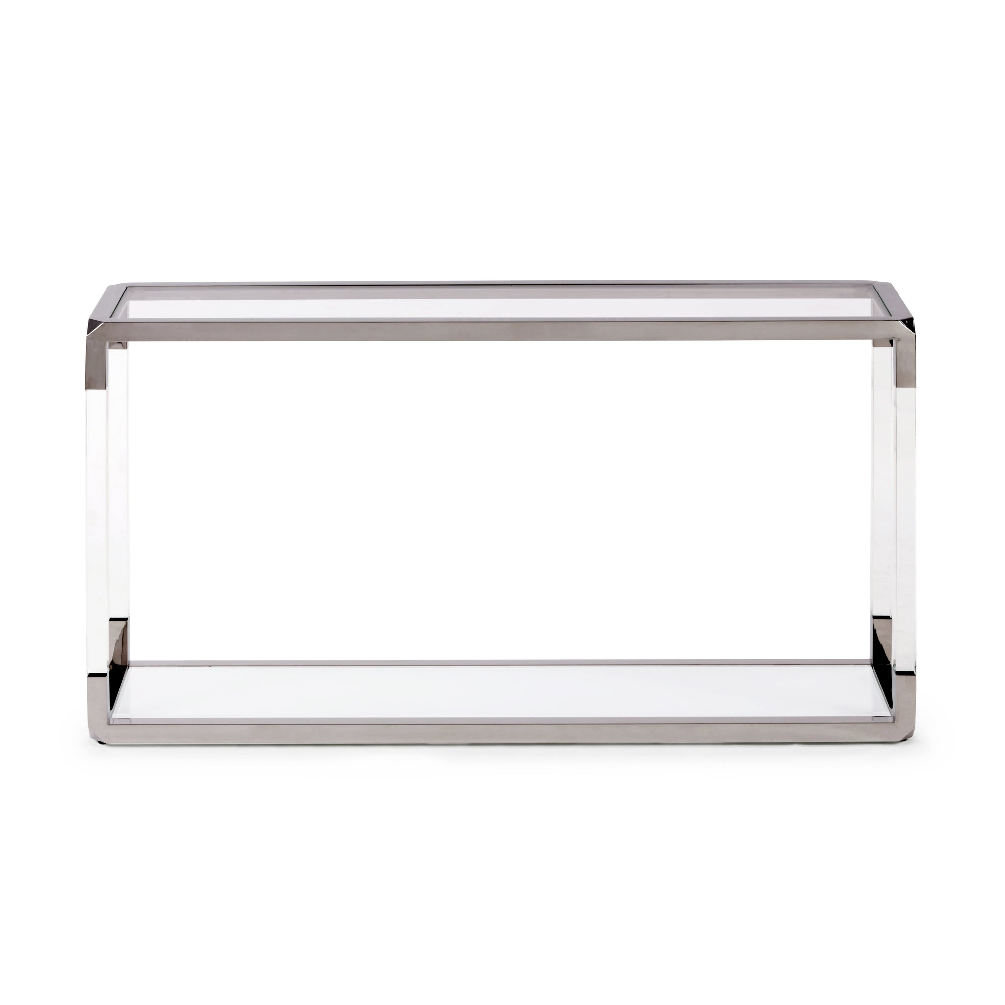 Jasper wandtafel van acryl, wit glas en gepolijst roestvrij staal