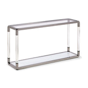 Jasper wandtafel van acryl, wit glas en gepolijst roestvrij staal