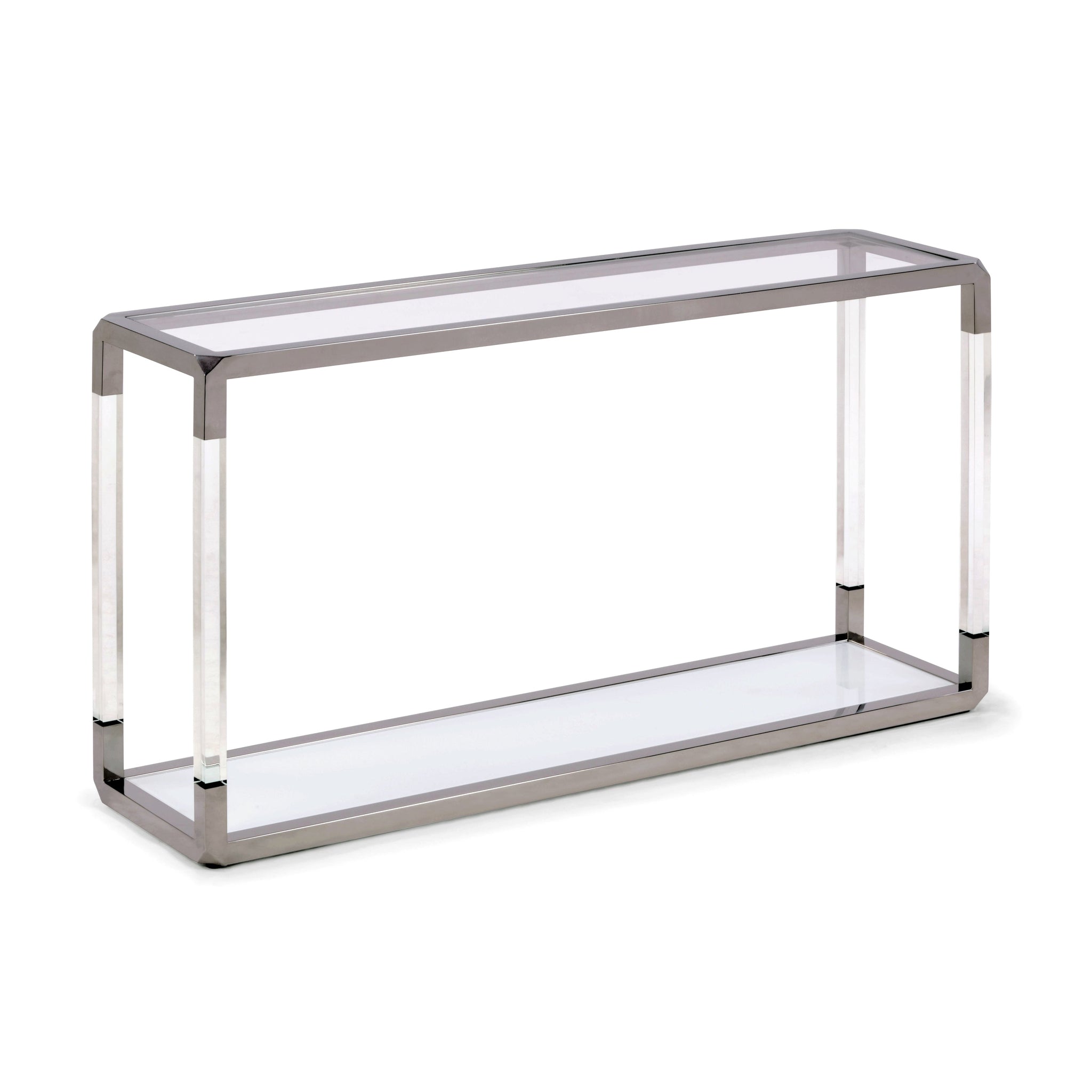 Jasper wandtafel van acryl, wit glas en gepolijst roestvrij staal