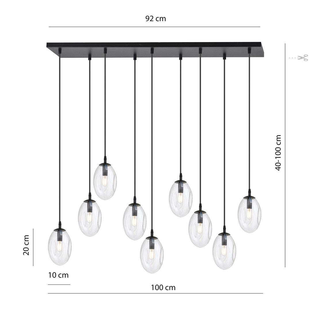 Hanglamp - ASTRAL 9 BL TRANSPARANT