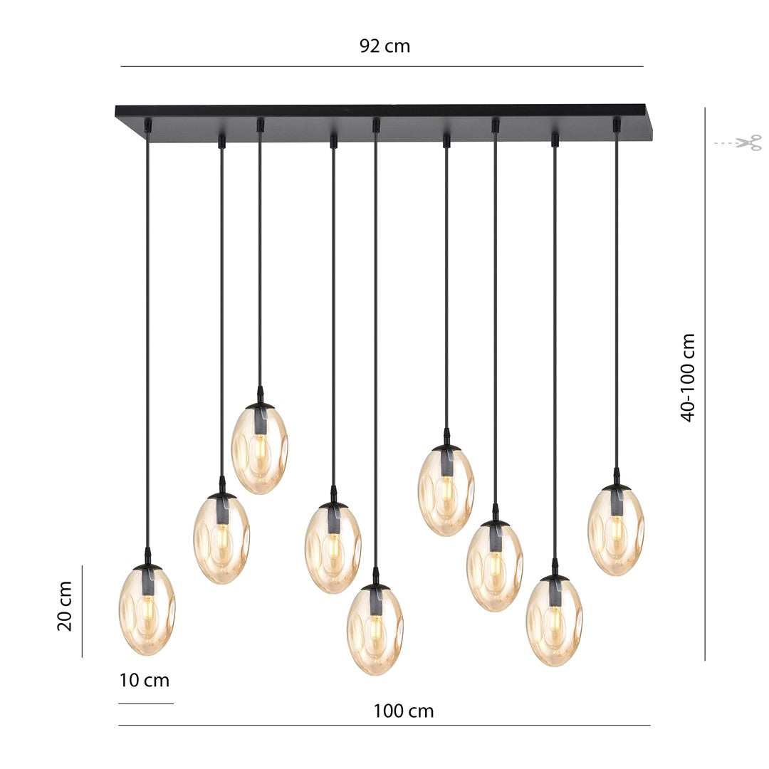 Hanglamp - ASTRAL 9 BL HONINGKLEURIG
