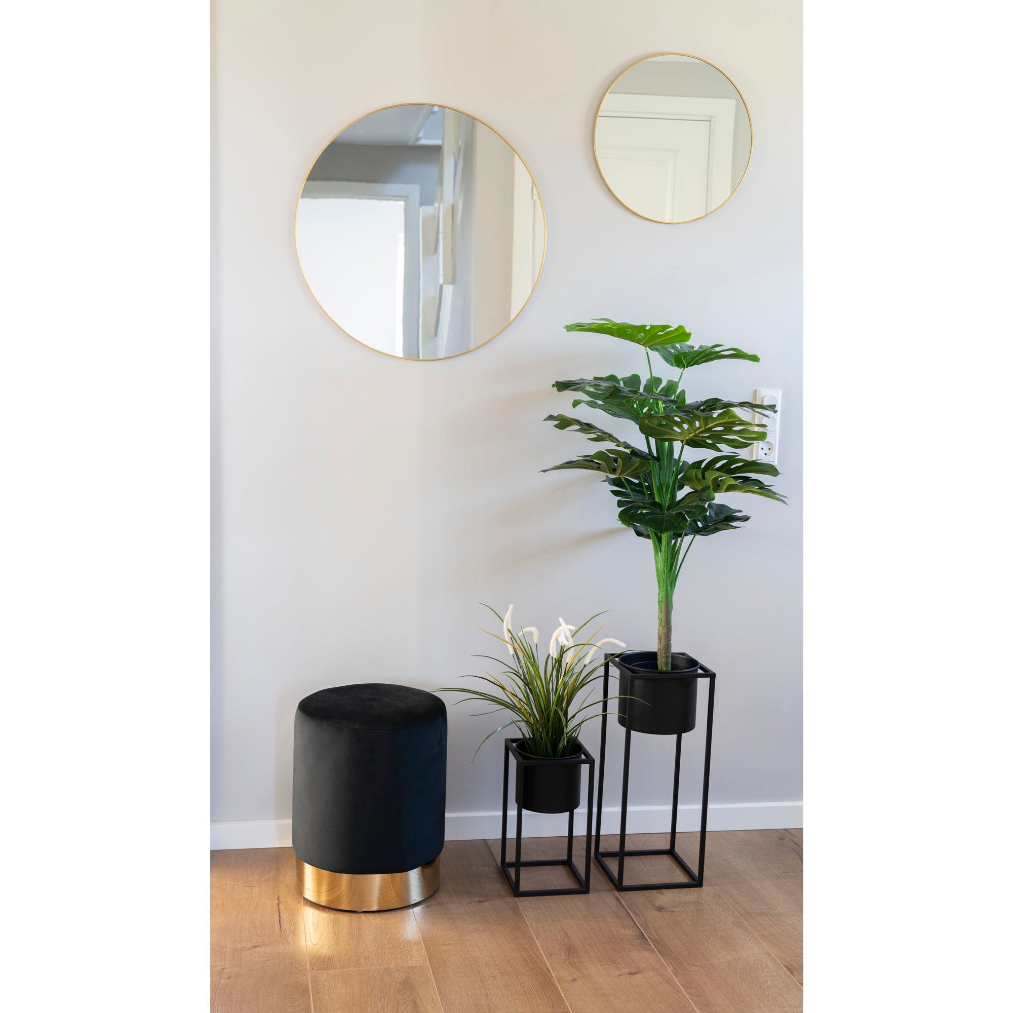 Marla Flowerpots - Bloempotten, staal, zwart, set van 2