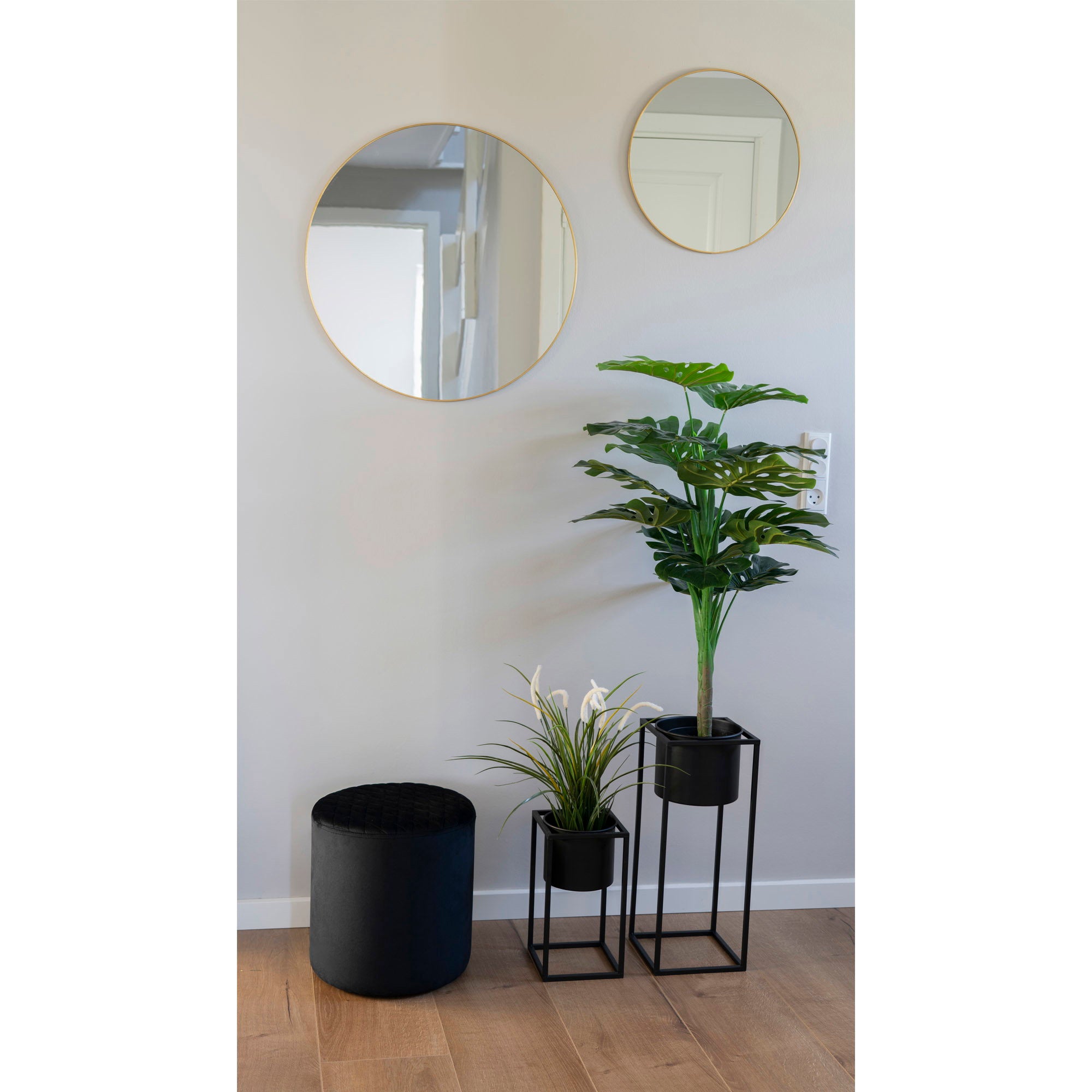 Marla Flowerpots - Bloempotten, staal, zwart, set van 2