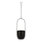 Celle Hangende bloempot - Hangende bloempot, metaal, zwart 15,5x14,5x37,5 cm
