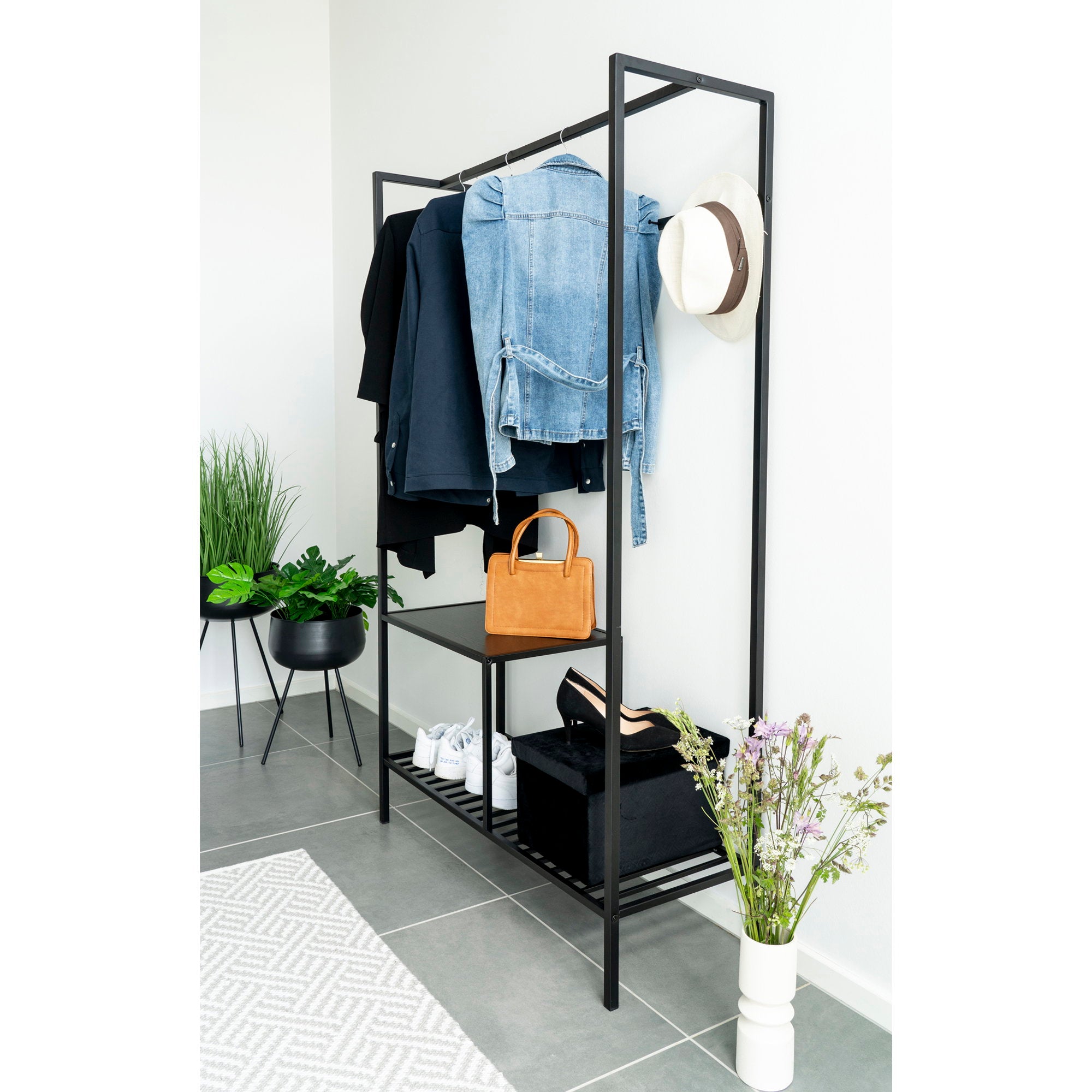 Ardola Flowerpots - bloempotten, staal, zwart, set van 2