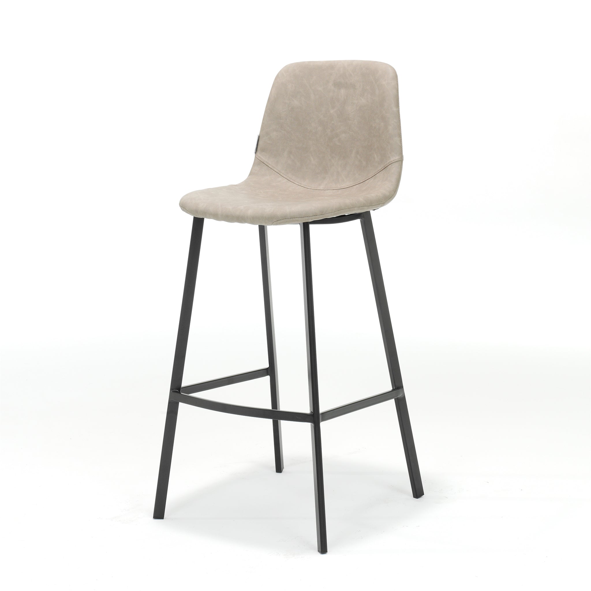 Barkruk Bari zwart stof vintage beige