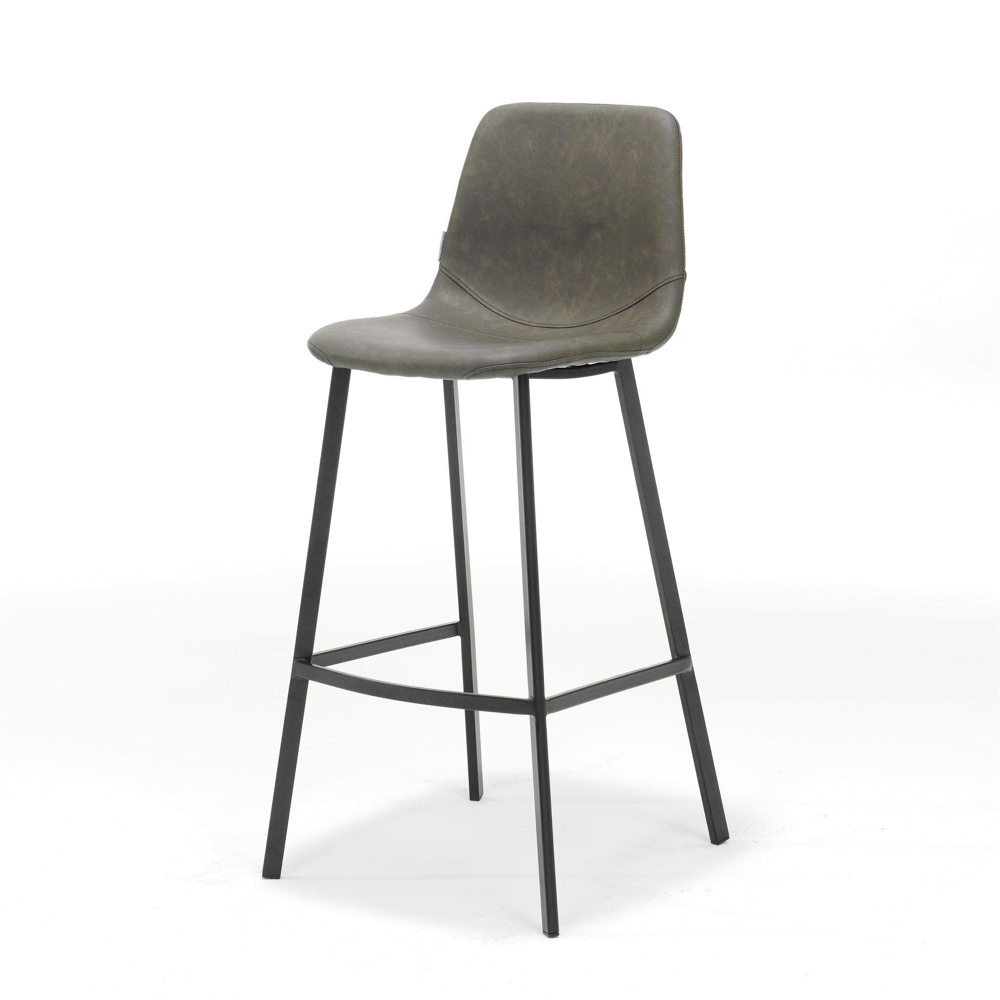 Barkruk Bari, zwart, stof vintage taupe
