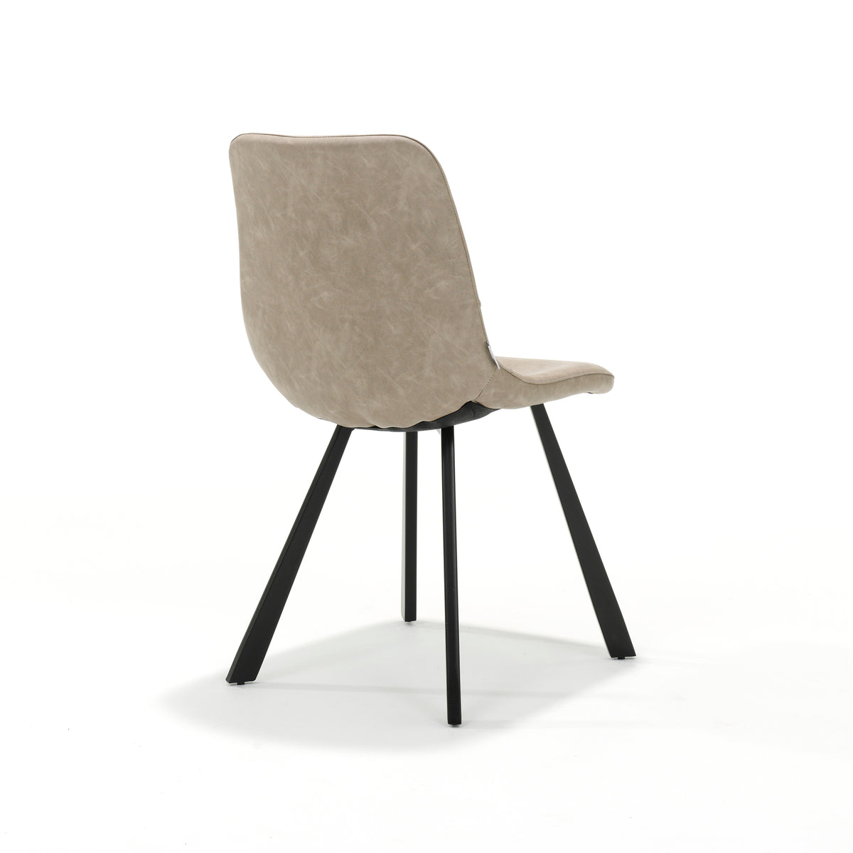 Eetkamerstoel Bari zwart, stof vintage beige