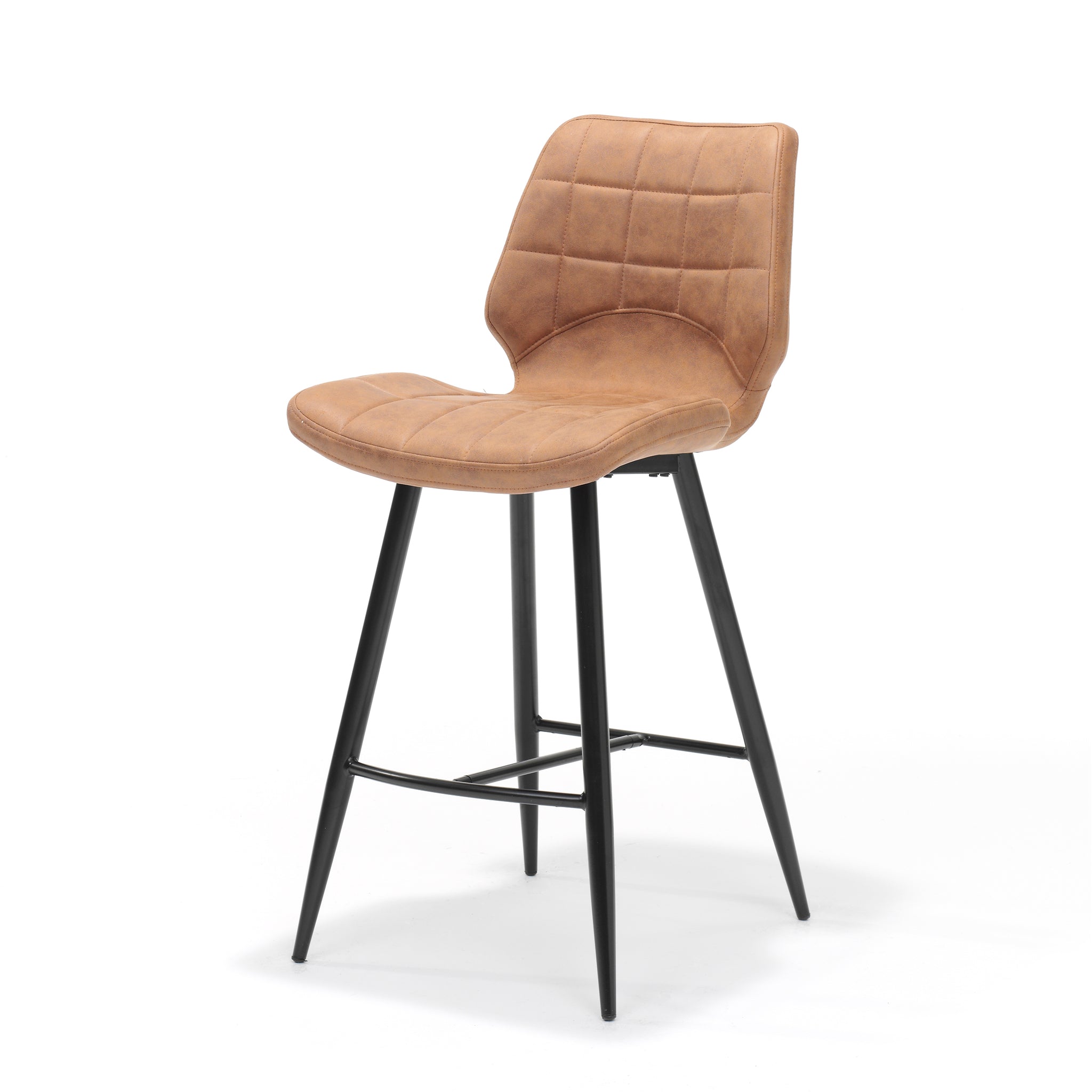 Barkruk Borgo zwart stof Soft Cognac