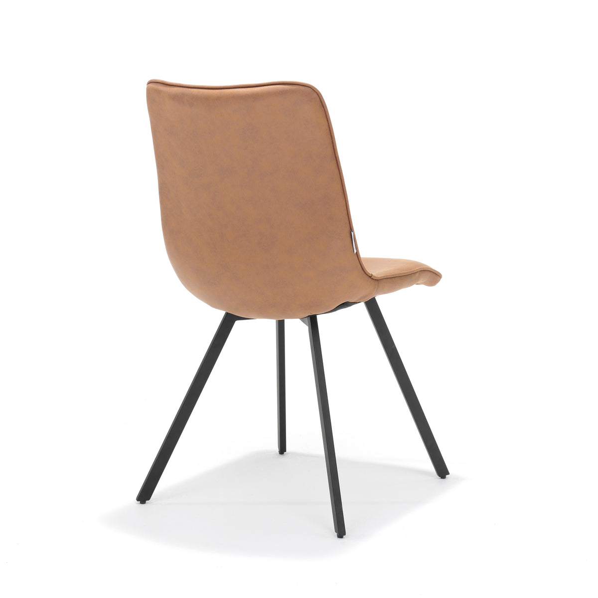 Eetkamerstoel Boxer zwart stof Soft Cognac