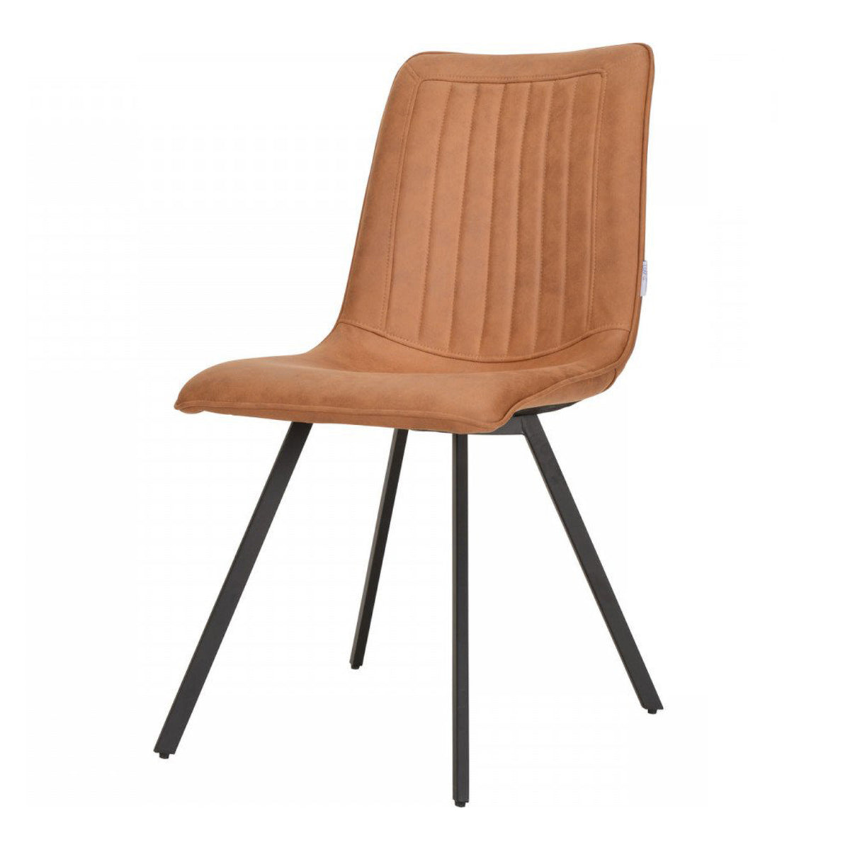 Eetkamerstoel Boxer zwart stof Soft Cognac