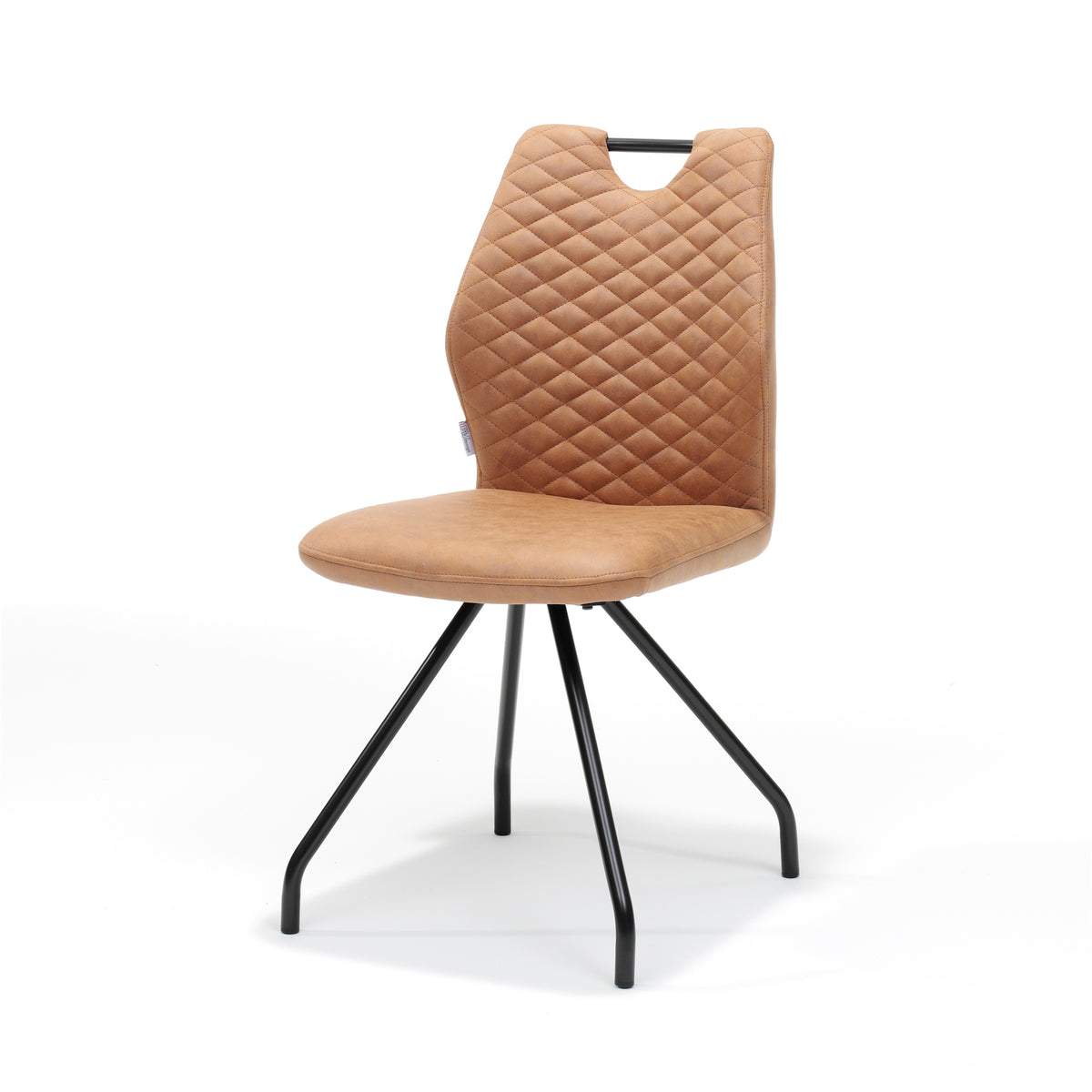 Eetkamerstoel Carlos zwart stof Soft Cognac