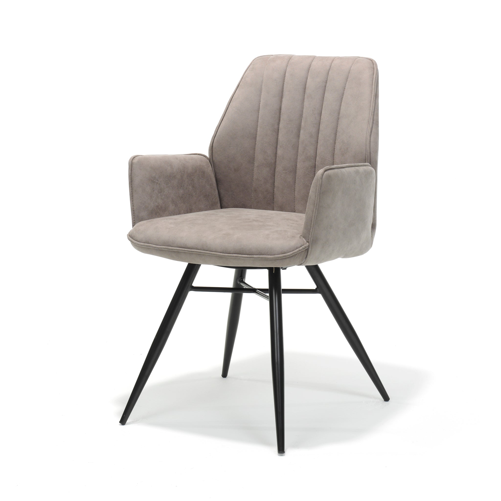 Armstoel Clark zwart, stof Soft Pebble