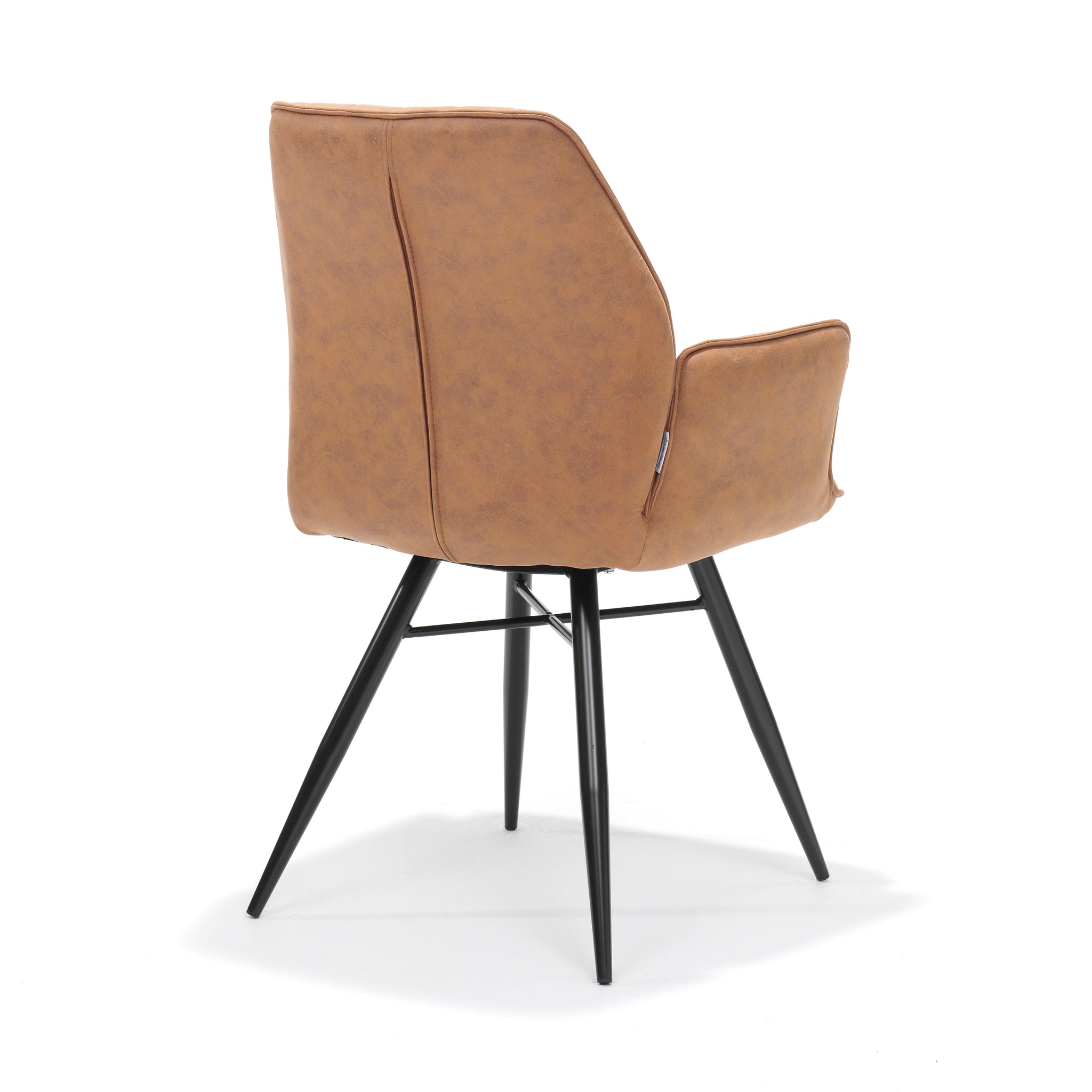 Armstoel Clark zwart stof Soft Cognac