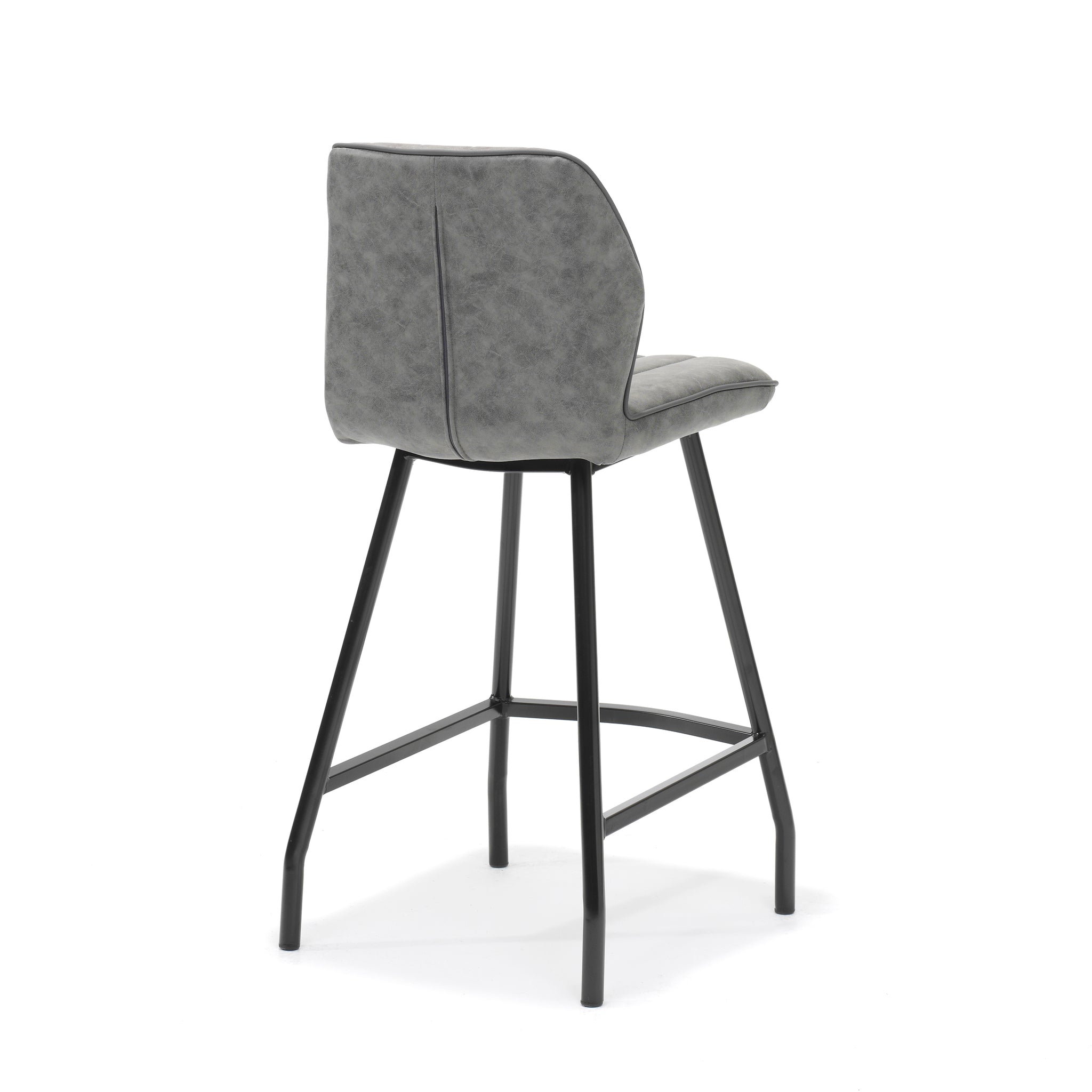 Barstoel Gino zwart stof Soft Steel