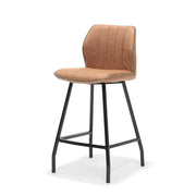 Barkruk Gino zwarte stof Soft Cognac