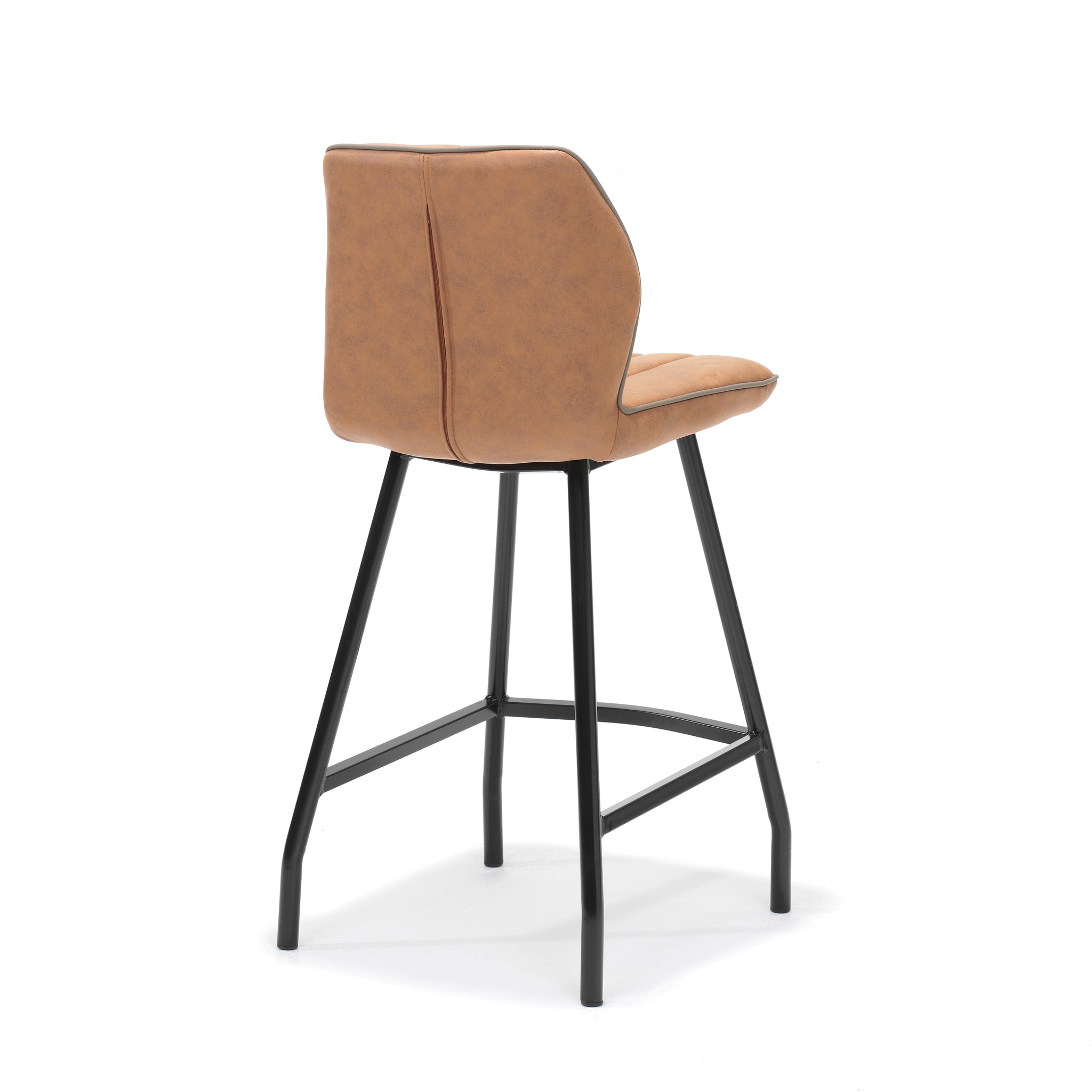 Barkruk Gino zwarte stof Soft Cognac