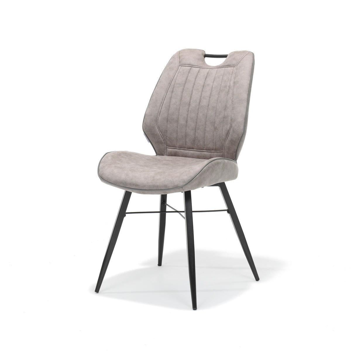 Eetkamerstoel Quattro zwart, stof Soft Pebble